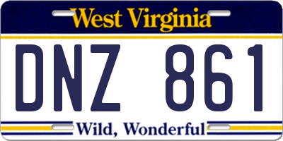 WV license plate DNZ861