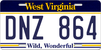 WV license plate DNZ864