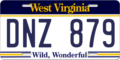 WV license plate DNZ879