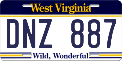 WV license plate DNZ887