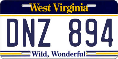 WV license plate DNZ894