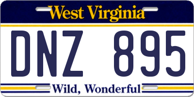 WV license plate DNZ895