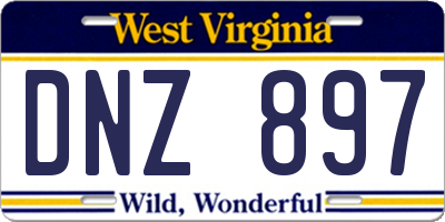 WV license plate DNZ897