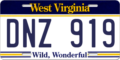 WV license plate DNZ919
