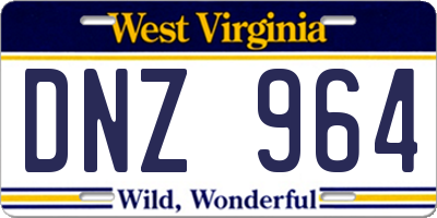 WV license plate DNZ964