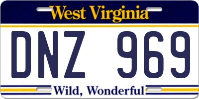 WV license plate DNZ969