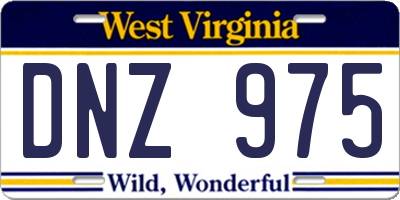 WV license plate DNZ975
