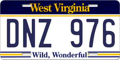 WV license plate DNZ976