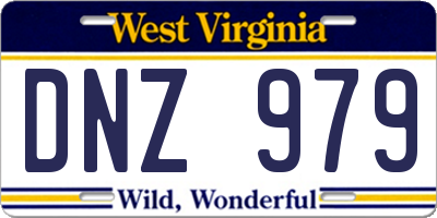 WV license plate DNZ979