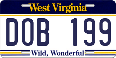 WV license plate DOB199