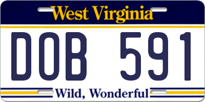 WV license plate DOB591