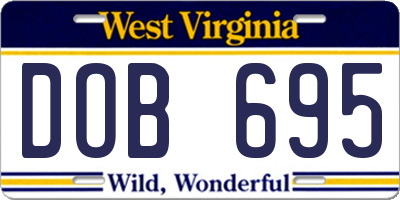 WV license plate DOB695
