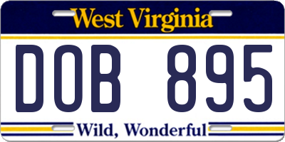 WV license plate DOB895