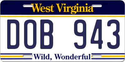 WV license plate DOB943