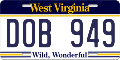 WV license plate DOB949
