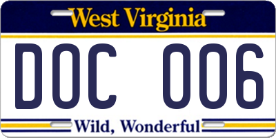 WV license plate DOC006
