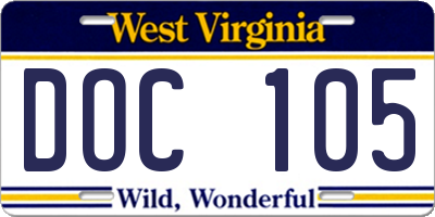 WV license plate DOC105