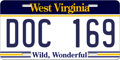 WV license plate DOC169