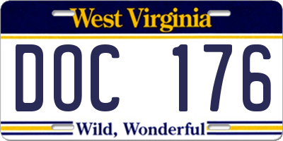 WV license plate DOC176