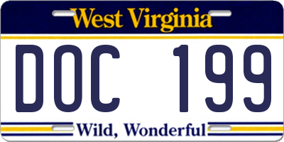 WV license plate DOC199