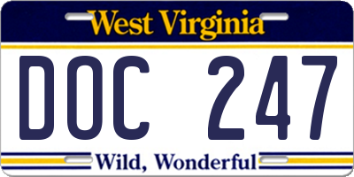 WV license plate DOC247