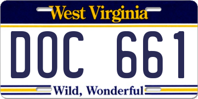 WV license plate DOC661