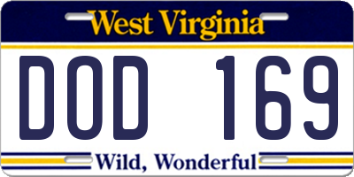WV license plate DOD169