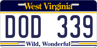 WV license plate DOD339