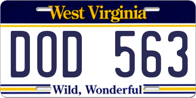WV license plate DOD563