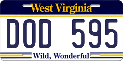 WV license plate DOD595