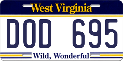 WV license plate DOD695