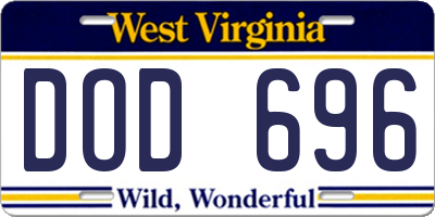 WV license plate DOD696