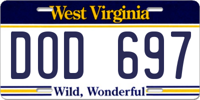 WV license plate DOD697