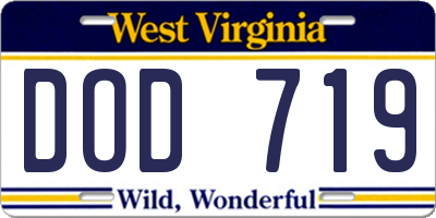 WV license plate DOD719