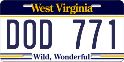 WV license plate DOD771