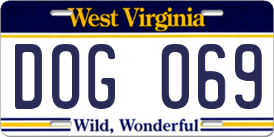 WV license plate DOG069