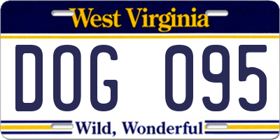 WV license plate DOG095
