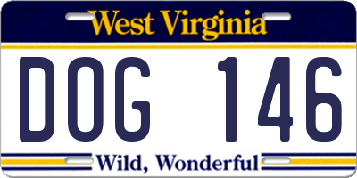 WV license plate DOG146