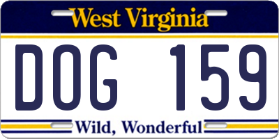 WV license plate DOG159
