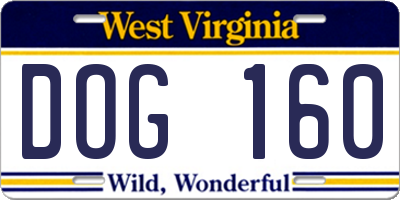 WV license plate DOG160