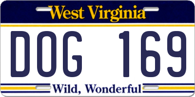 WV license plate DOG169