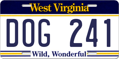 WV license plate DOG241