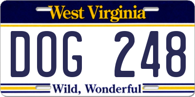 WV license plate DOG248