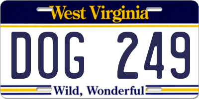 WV license plate DOG249