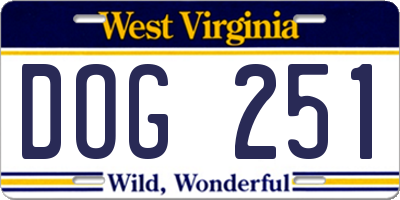 WV license plate DOG251