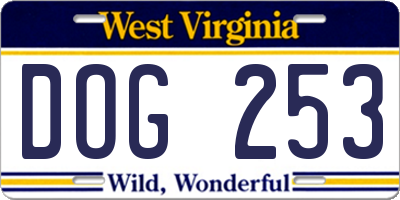 WV license plate DOG253