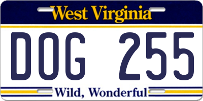 WV license plate DOG255