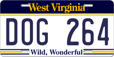 WV license plate DOG264