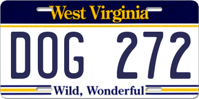 WV license plate DOG272