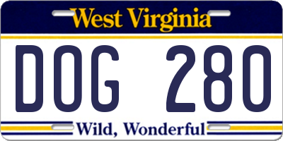 WV license plate DOG280
